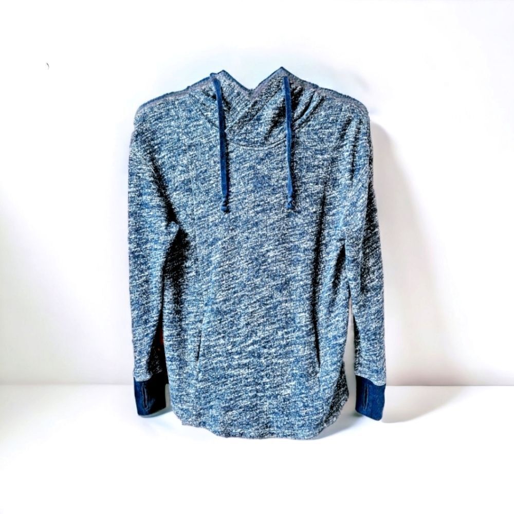 MOSSIMO UNISEX Blue & White Hooded Pullover Size M (Oversized)